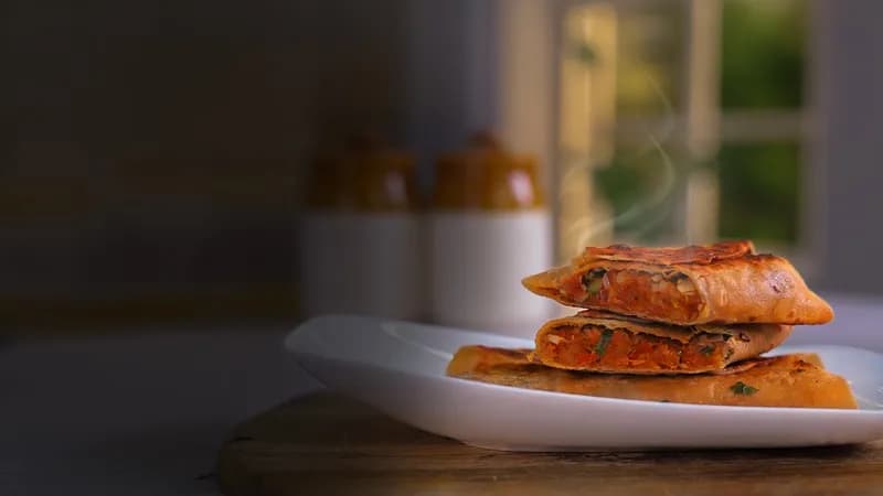Instant Handvo & Pav Bhaji Wrap